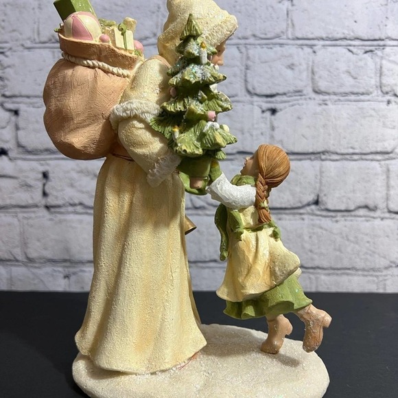 Santa And Girl White Sparkle‎ Father Christmas St Nicholas - Picture 2 of 12